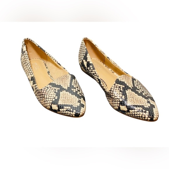 Market & Spruce Women's Snakeskin Print Flats Shoes Sz-8 - Picture 1 of 4
